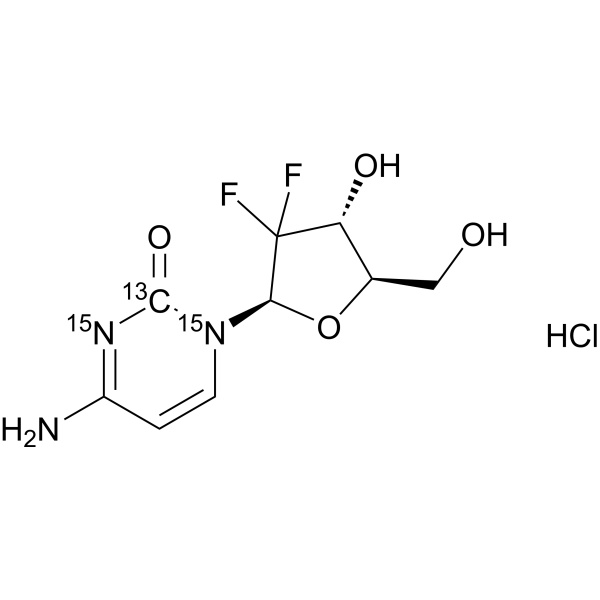 Gemcitabine-13<em>C</em>,15N2 hydrochloride