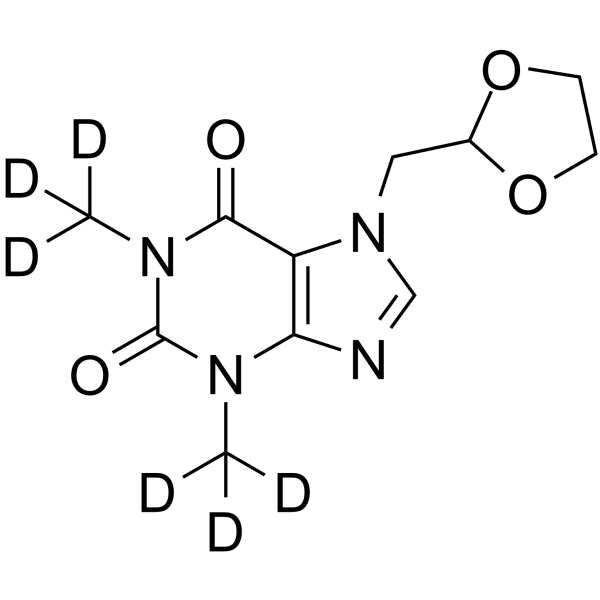 Doxofylline-d<sub>6</sub> Chemical Structure