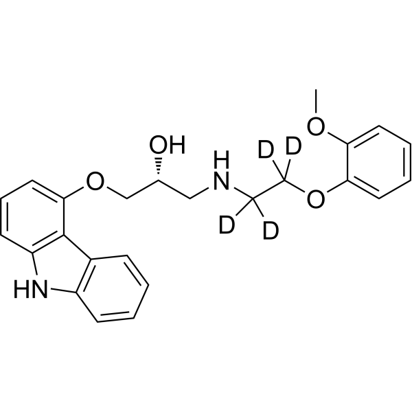 (R)-Carvedilol-d<sub>4</sub> Chemical Structure