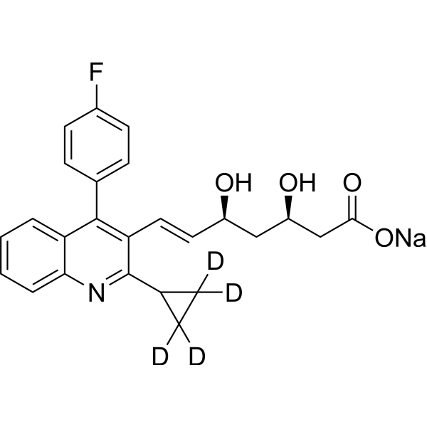 Pitavastatin-d<sub>4</sub> sodium Chemical Structure