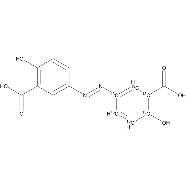 Olsalazine-<sup>13</sup>C<sub>6</sub> Chemical Structure