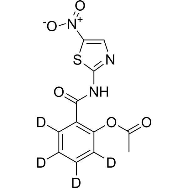Nitazoxanide-d<sub>4</sub> Chemical Structure