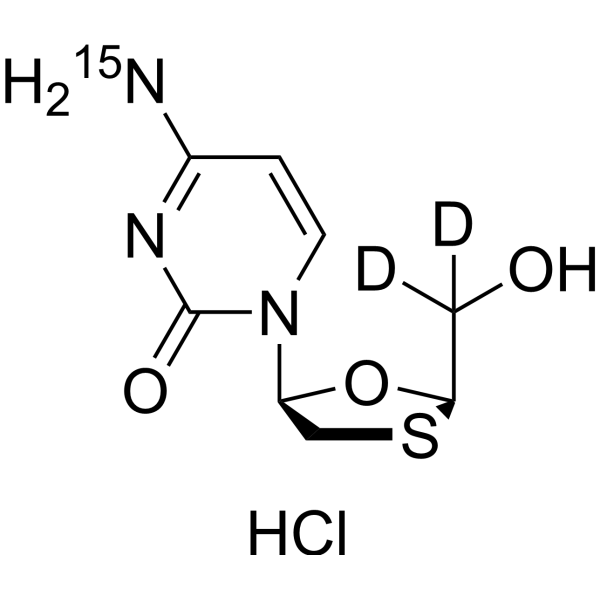 Lamivudine-<sup>15</sup>N,d<sub>2</sub> Chemical Structure