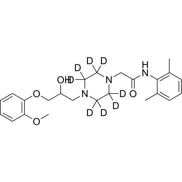 Ranolazine-d<sub>8</sub> Chemical Structure