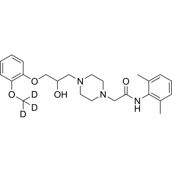 Ranolazine-d<sub>3</sub> Chemical Structure