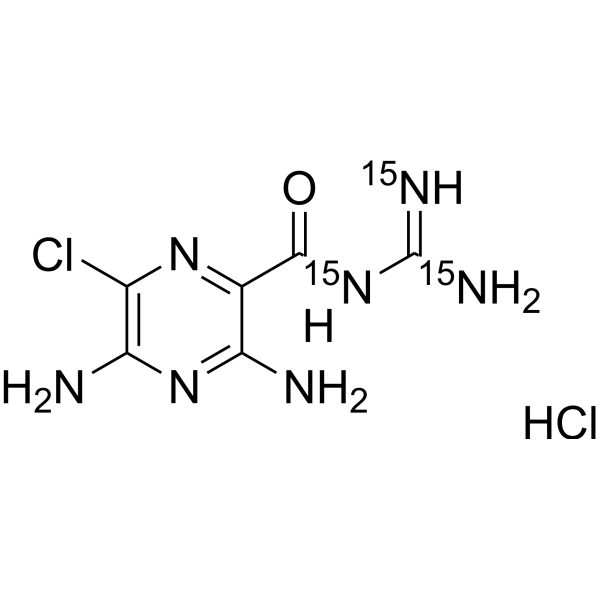 Amiloride-<sup>15</sup>N<sub>3</sub> hydrochloride Chemical Structure