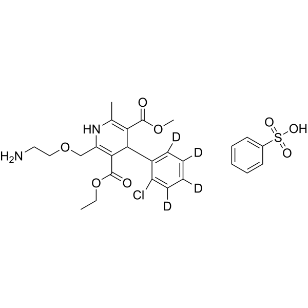 Amlodipine-d<sub>4</sub> besylate Chemical Structure