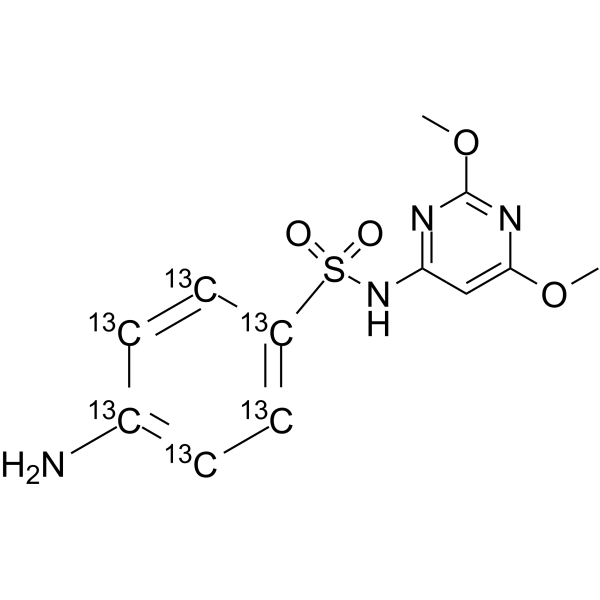 Sulfadimethoxine-<sup>13</sup>C<sub>6</sub> Chemical Structure