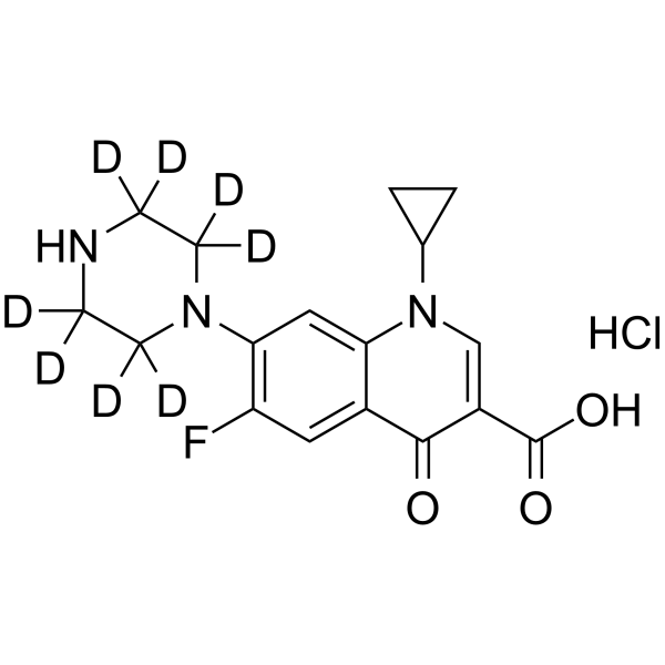 Ciprofloxacin-d<sub>8</sub> hydrochloride Chemical Structure