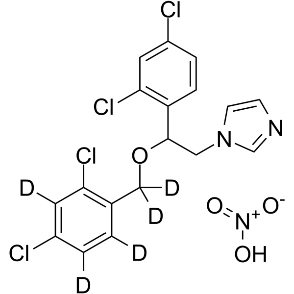 Miconazole-d<sub>5</sub> nitrate (2,4-Dichlorobenzyloxy-d5) Chemical Structure