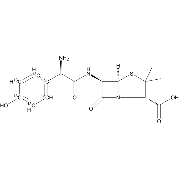 Amoxicillin-<sup>13</sup>C<sub>6</sub> Chemical Structure