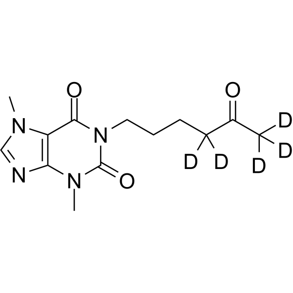 Pentoxifylline-d<sub>5</sub> Chemical Structure