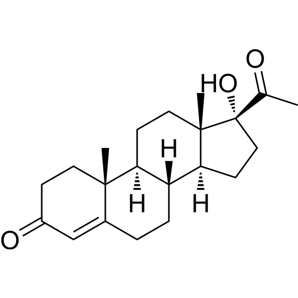 17α-Hydroxyprogesterone Chemical Structure
