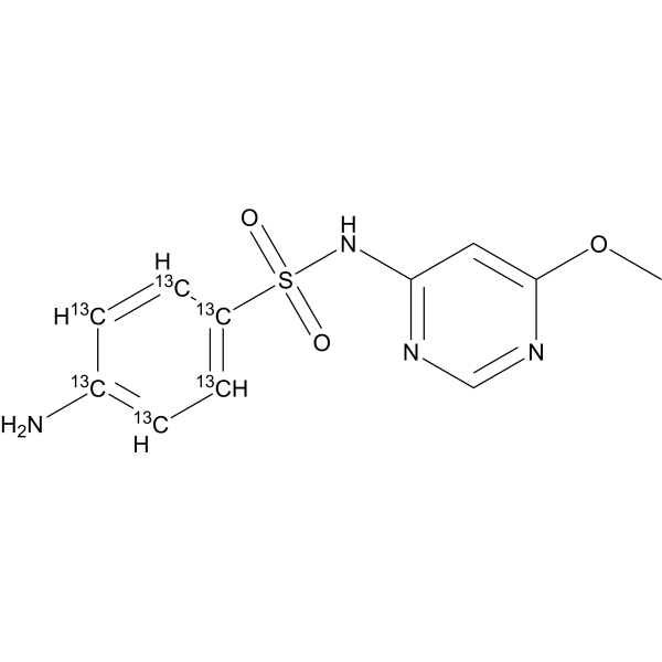 Sulfamonomethoxine-<sup>13</sup>C<sub>6</sub> Chemical Structure