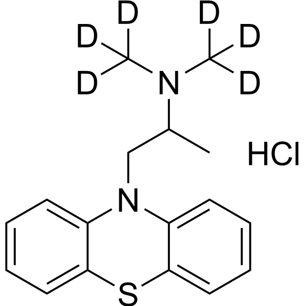 Promethazine-d<sub>6</sub> hydrochloride Chemical Structure