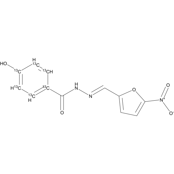 Nifuroxazide-<sup>13</sup>C<sub>6</sub> Chemical Structure
