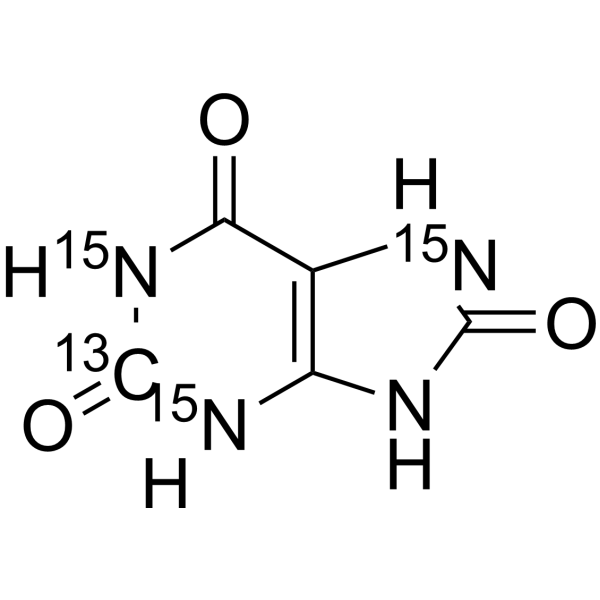 Uric Acid-13C, 15N3 Chemical Structure