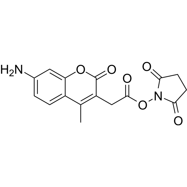 7-Amino-4-methyl-3-coumarinacetic acid N-succinimidyl ester Chemical Structure