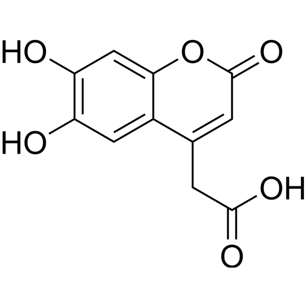 6,7-Dihydroxy-4-coumarinylacetic acid Chemical Structure