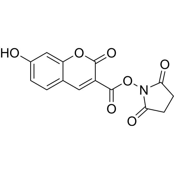 7-Hydroxycoumarin-3-carboxylic acid N-succinimidyl ester Chemical Structure