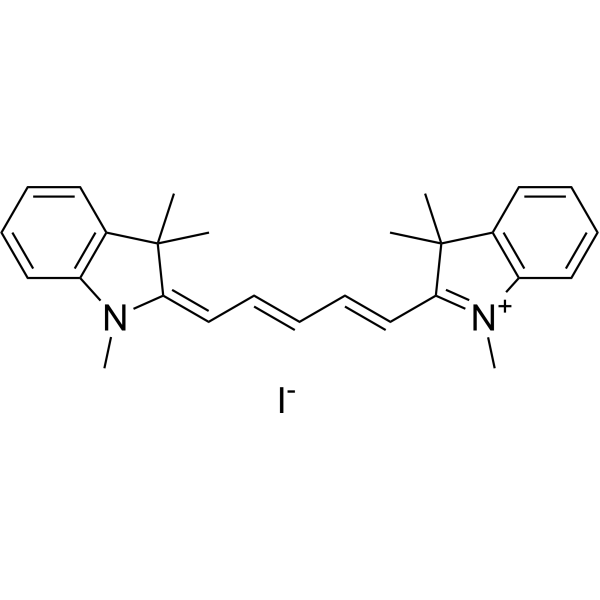 1,1',3,3,3',3'-Hexamethylindodicarbocyanine iodide Chemical Structure