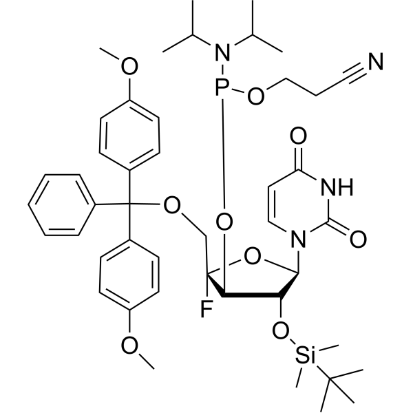 DMTr-4'-F-U-CED-TBDMS phosphoramidite Chemical Structure