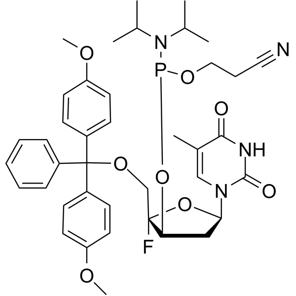 DMTr-4'-F-5-Me-U-CED phosphoramidite Chemical Structure