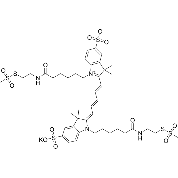 Cyanine 5 Bisfunctional MTSEA Dye potassium Chemical Structure
