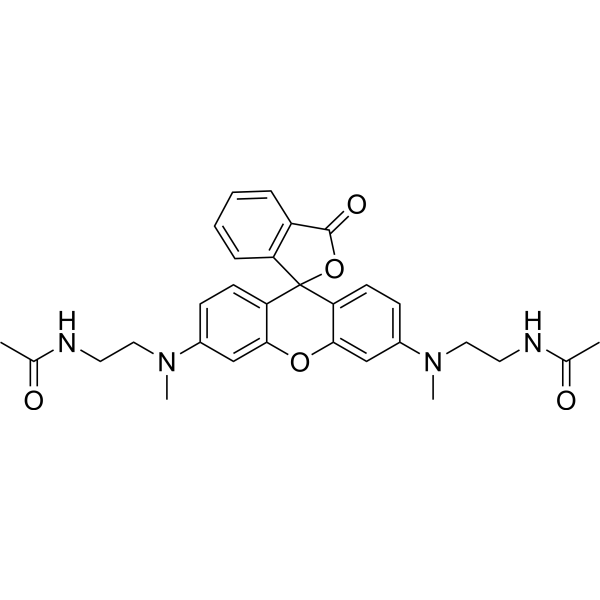 N,N'-Bis[2-(acetamido)ethyl]-N,N'-dimethyl rhodamine Chemical Structure