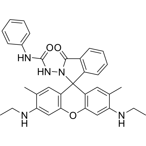 1-(3',6'-Bis(ethylamino)-2',7'-dimethyl-3-oxospiro[isoindoline-1,9'-xanthen]-2-yl)-3-phenylurea Chemical Structure