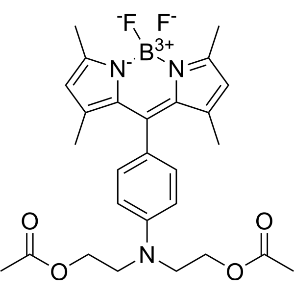 10-(4-(Bis(2-acetoxyethyl)amino)phenyl)-BODIPY 505/515 Chemical Structure