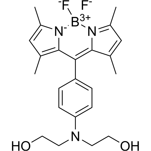 10-(4-(Bis(2-hydroxyethyl)amino)phenyl)-5,5-difluoro-1,3,7,9-tetramethyl-5H-dipyrrolo[1,2-c:2',1'-f][1,3,2]diazaborinin-4-ium-5-uide Chemical Structure