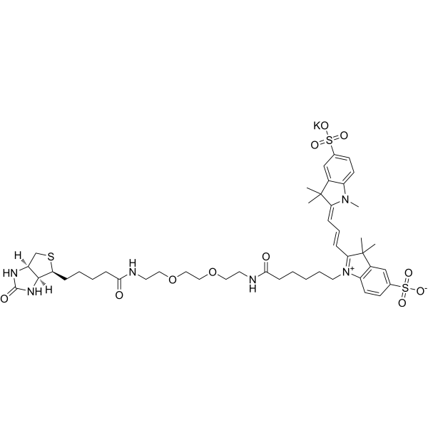 Sulfo-Cy3-PEG3-biotin potassium Chemical Structure