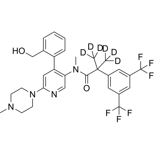 Monohydroxy Netupitant-d<sub>6</sub> Chemical Structure