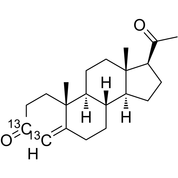 Progesterone-<sup>13</sup>C<sub>2</sub> Chemical Structure