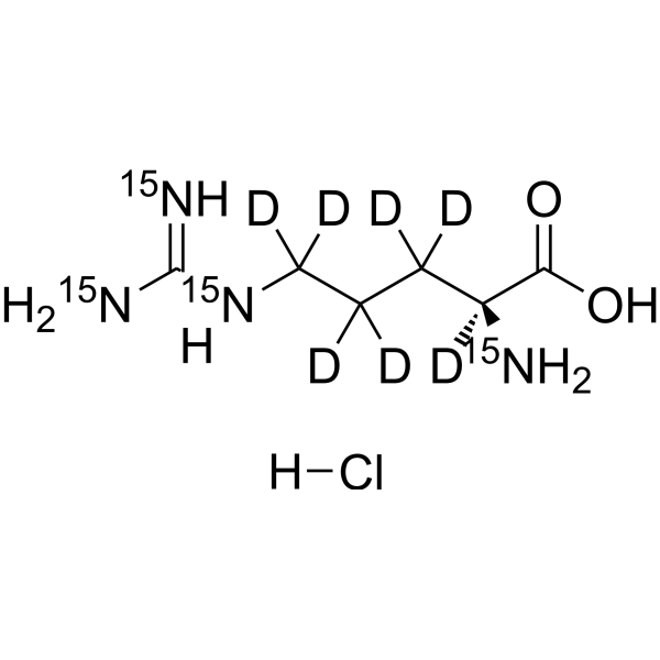 L-Arginine-<sup>15</sup>N<sub>4</sub>,d<sub>7</sub> (hydrochloride) Chemical Structure