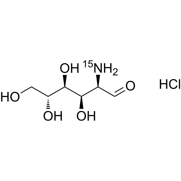 Glucosamine-<sup>15</sup>N hydrochloride Chemical Structure