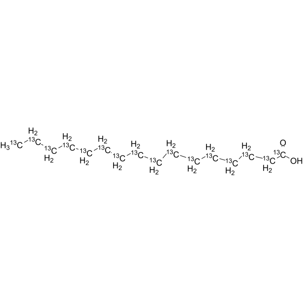 Palmitic acid-<sup>13</sup>C<sub>16</sub> Chemical Structure