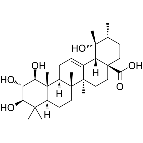1,2,3,19-Tetrahydroxy-12-ursen-28-oic acid Chemical Structure
