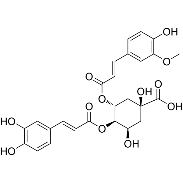 3-Feruloyl-4-caffeoylquinic acid Chemical Structure