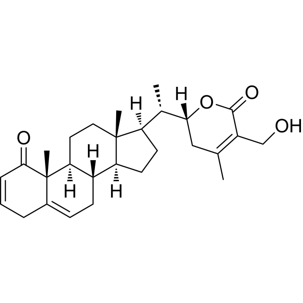 (22R)-27-Hydroxy-1-oxowitha-2,5,24-trienolide Chemical Structure