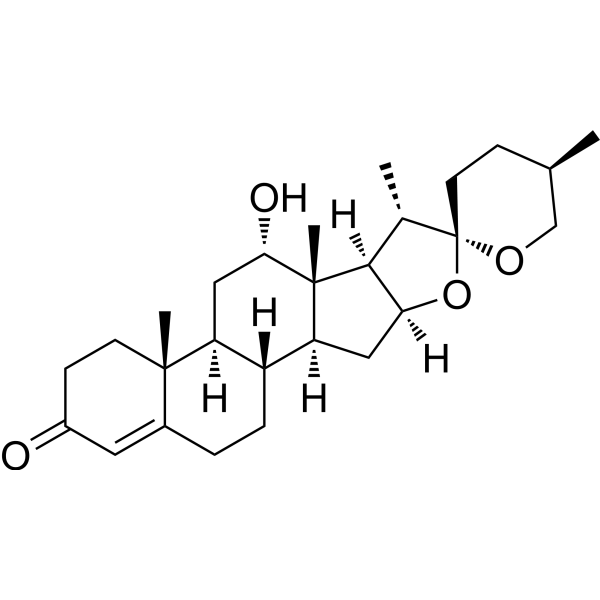 (25R)-12α-Hydroxyspirost-4-en-3-one Chemical Structure