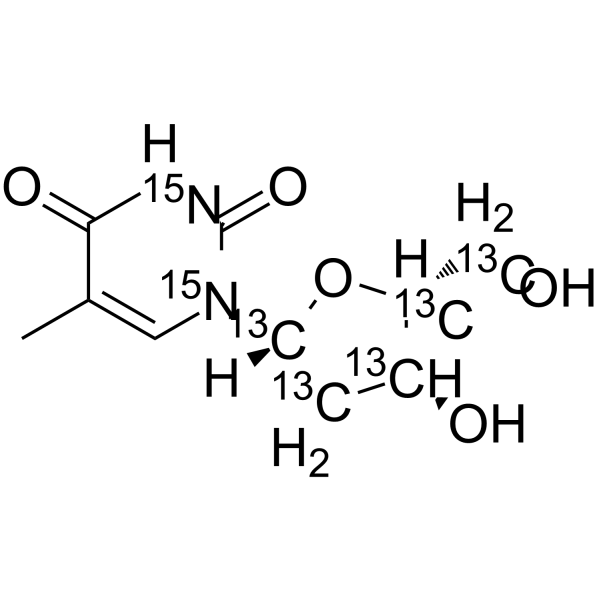 Thymidine-13C5,15N Chemical Structure