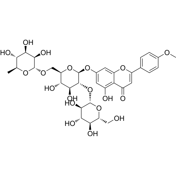 Acacetin 7-<em>O</em>-(6′′-<em>O</em>-α-L-rhamnopyranosyl-β-sophoroside)