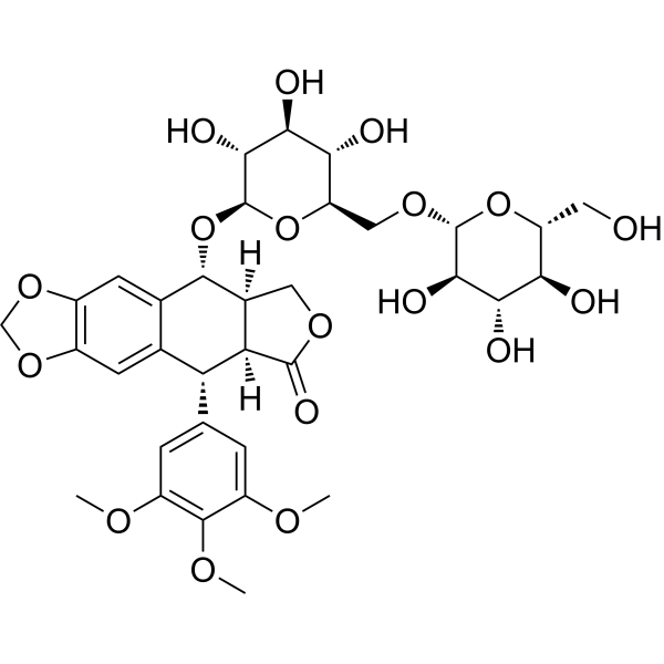 Picropodophyllin-4-O-β-D-glucopyranosyl-(1→6)-β-D-glucopyranoside Chemical Structure