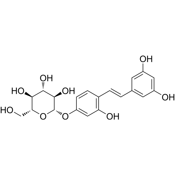 Oxyresveratrol 4-O-β-D-glucopyranoside Chemical Structure