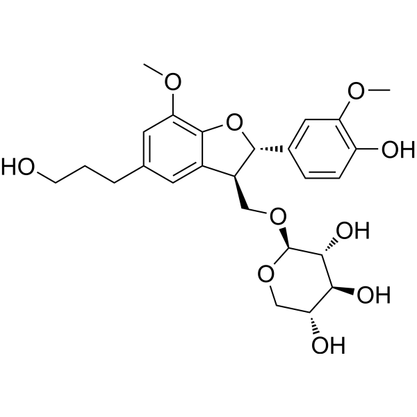 Dihydrodehydrodiconiferyl alcohol 9-O-β-D-xylopyranoside Chemical Structure