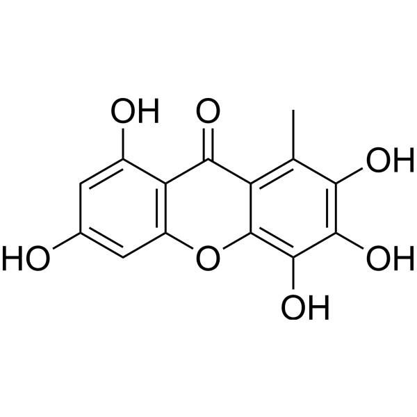 2,3,4,6,8-Pentahydroxy-1-methylxanthone Chemical Structure