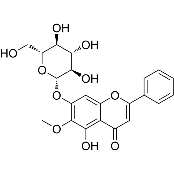 Oroxylin 7-O-glucoside Chemical Structure