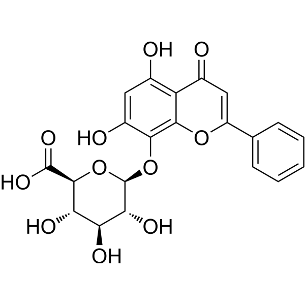 Norwogonin-8-O-glucuronide Chemical Structure